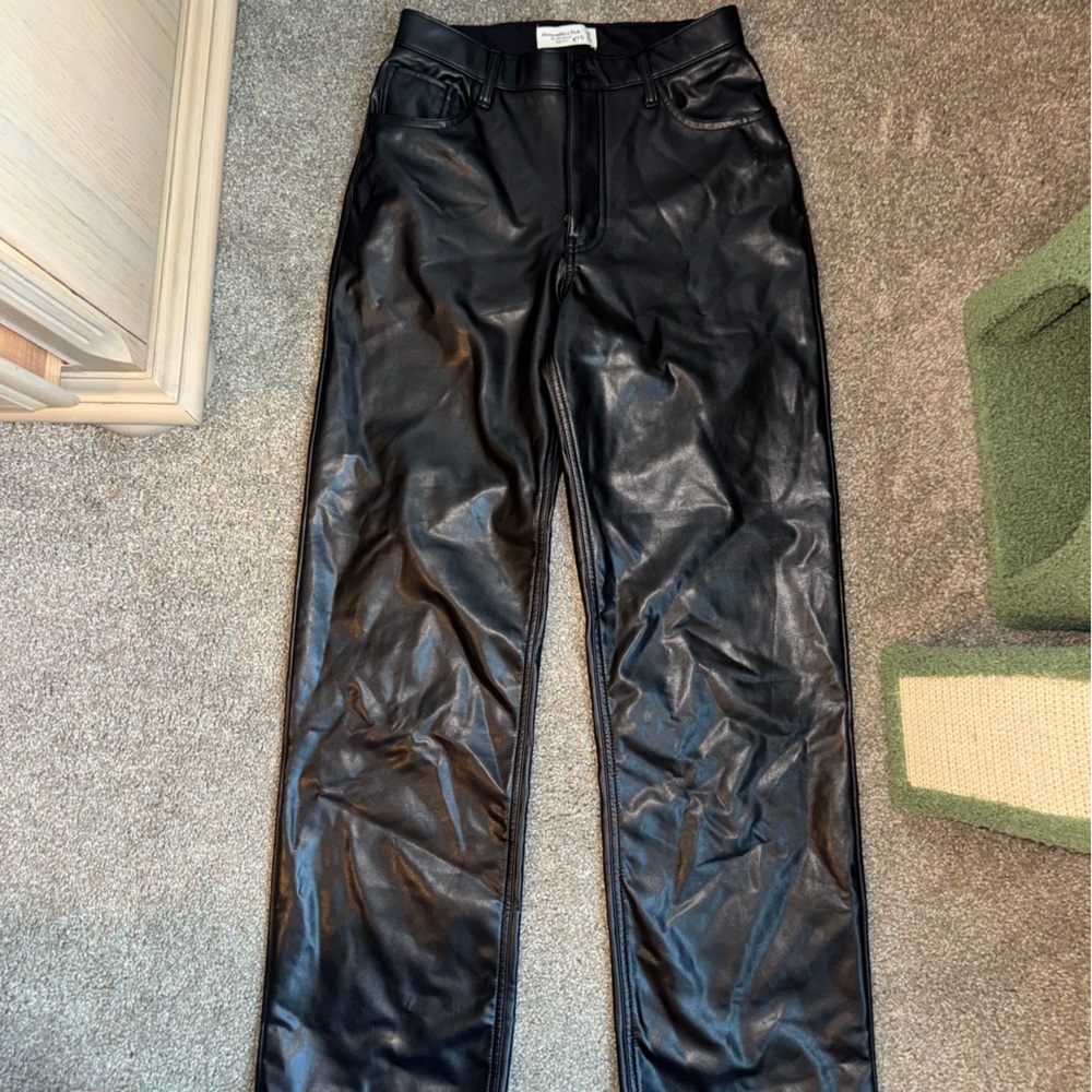 Abercrombie & Fitch Black Faux Leather Pants